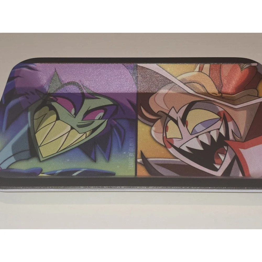 Alastor Lucifer Small Metal Rolling Tray 7x5 Hazbin Hotel Utility Tin Valet Tray